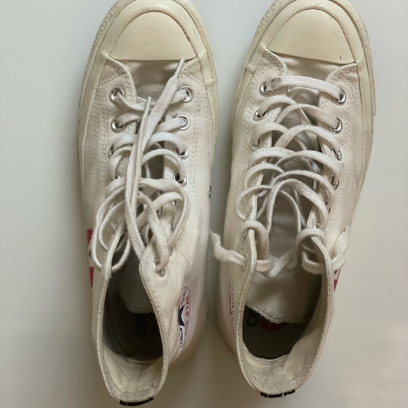 Comme des Garcons PLAY X Converse Milk Hi Top - Picture 2 of 5